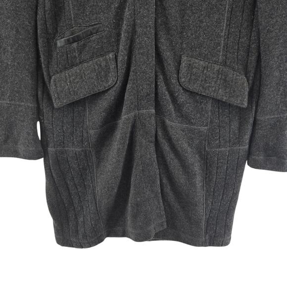 Burning Torch 100% Recycled Cashmere Cardigan Sweater Jacket XS Charcoal Gray - Picture 3 of 10